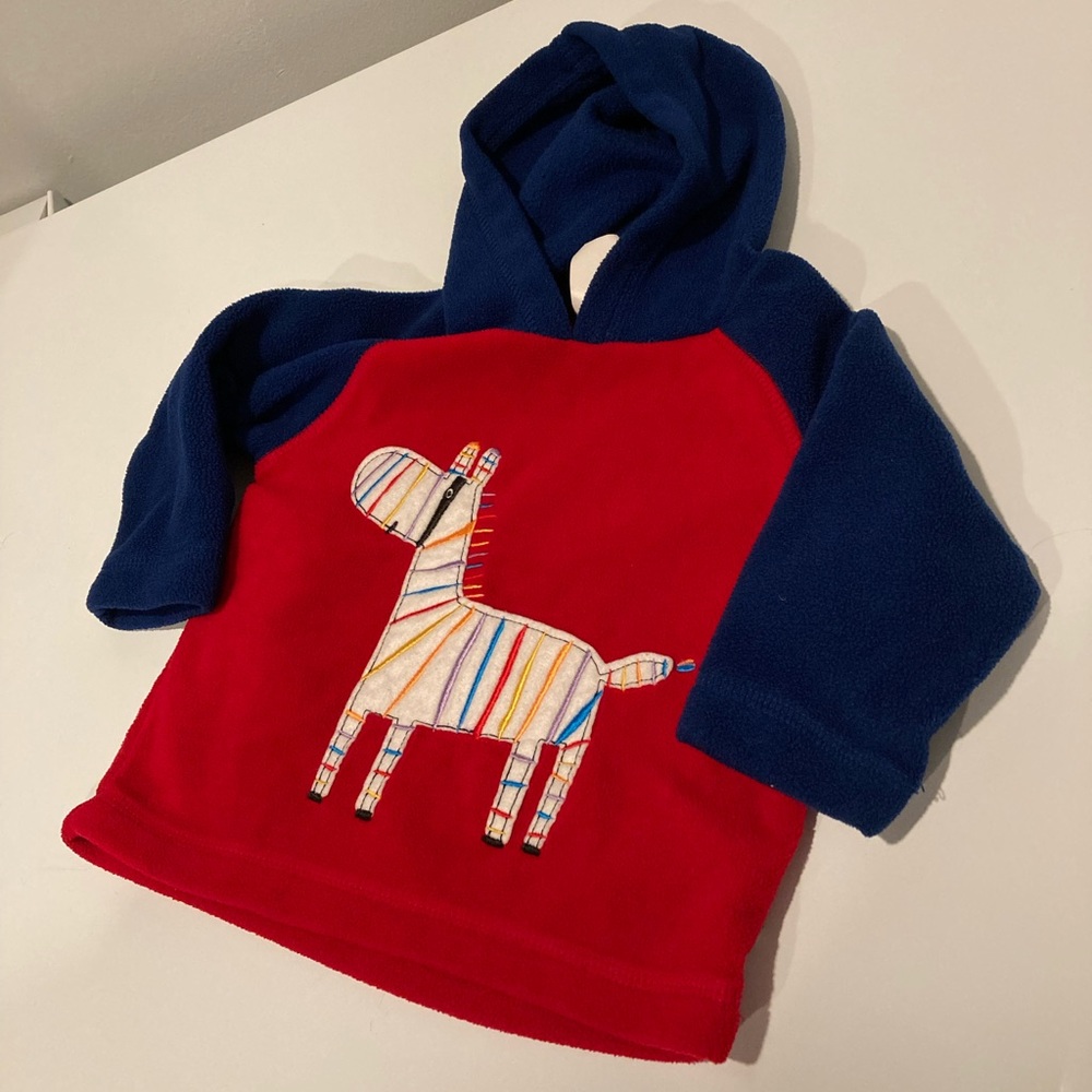 Lazoo fleece zebra hooded sweatshirt